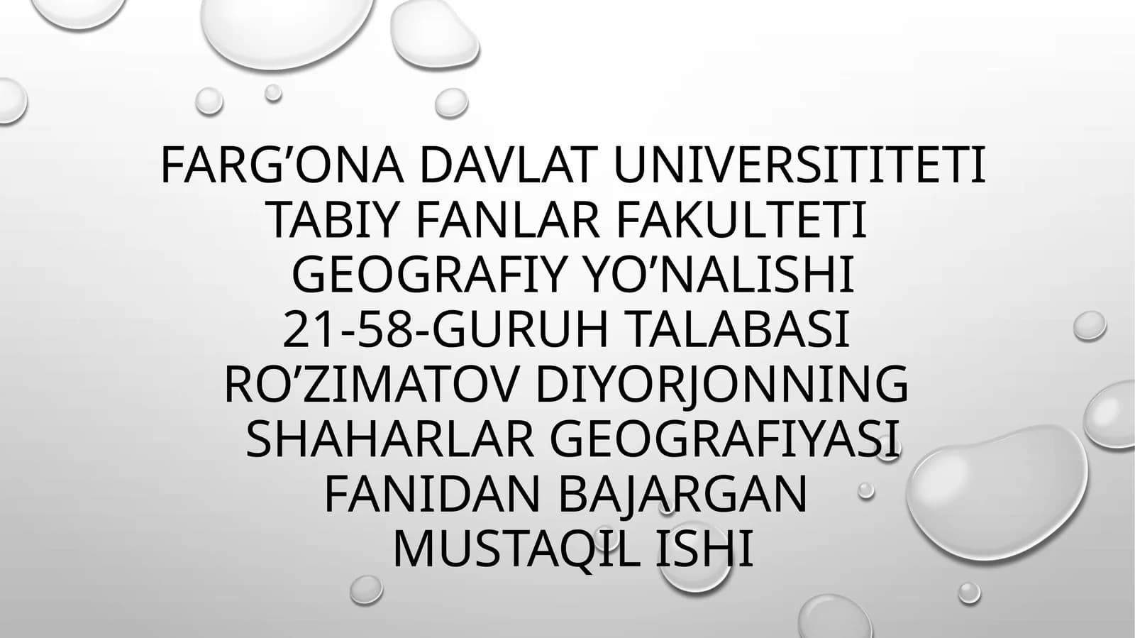 GEOGRAFIY YO’NALISHI21-58-GURUH TALABASI