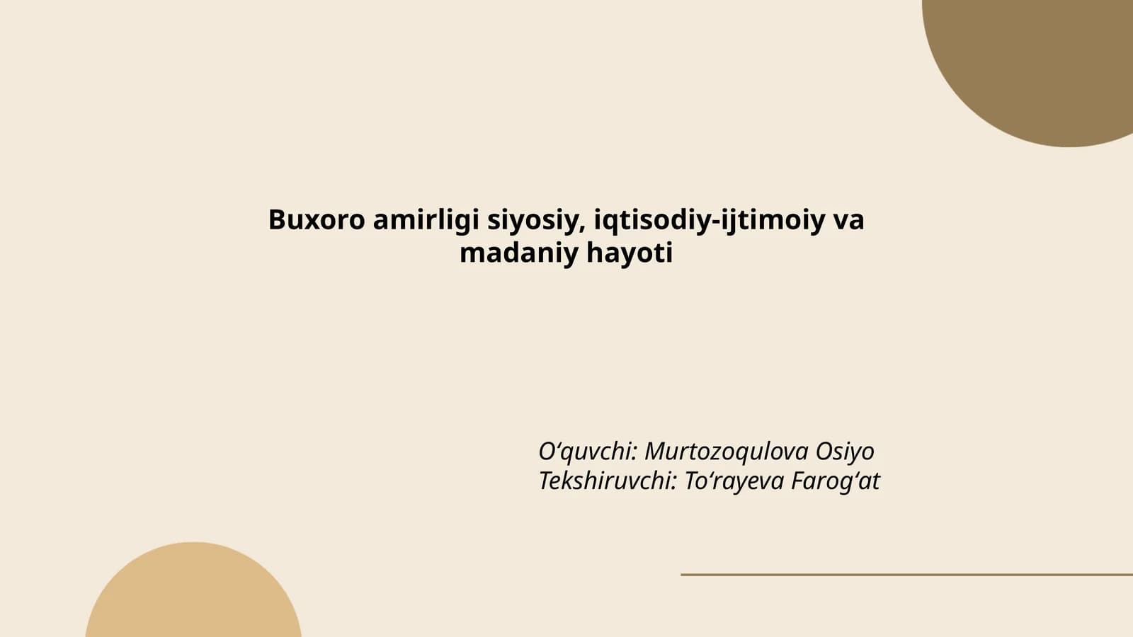 Buxoro amirligi siyosiy, iqtisodiy-ijtimoiy va madaniy hayoti