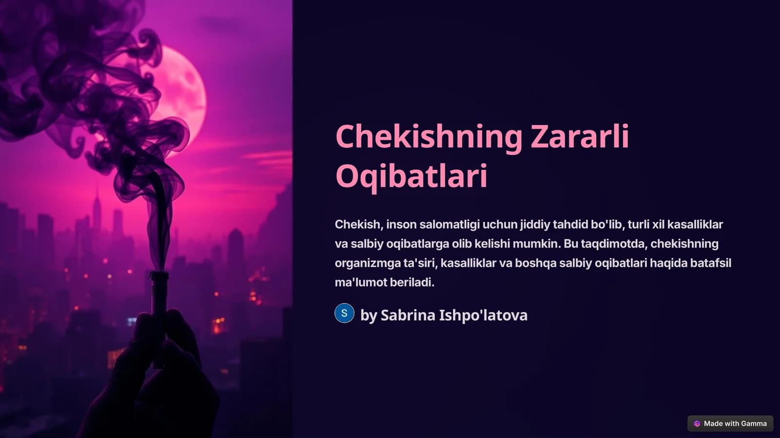 Chekishning Zararli Oqibatlari