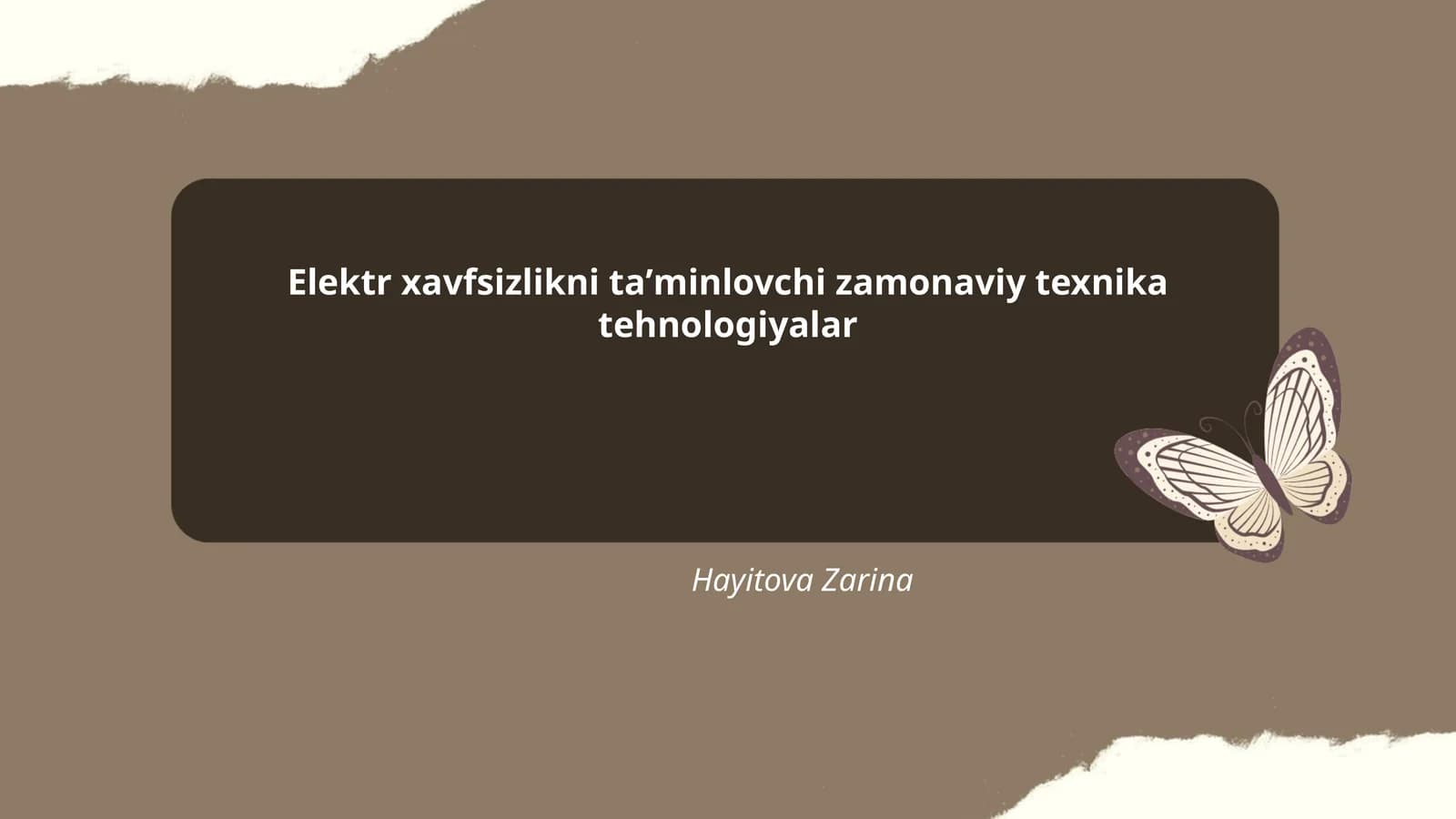 Elektr xavfsizlikni taʼminlovchi zamonaviy texnika tehnologiyalar
