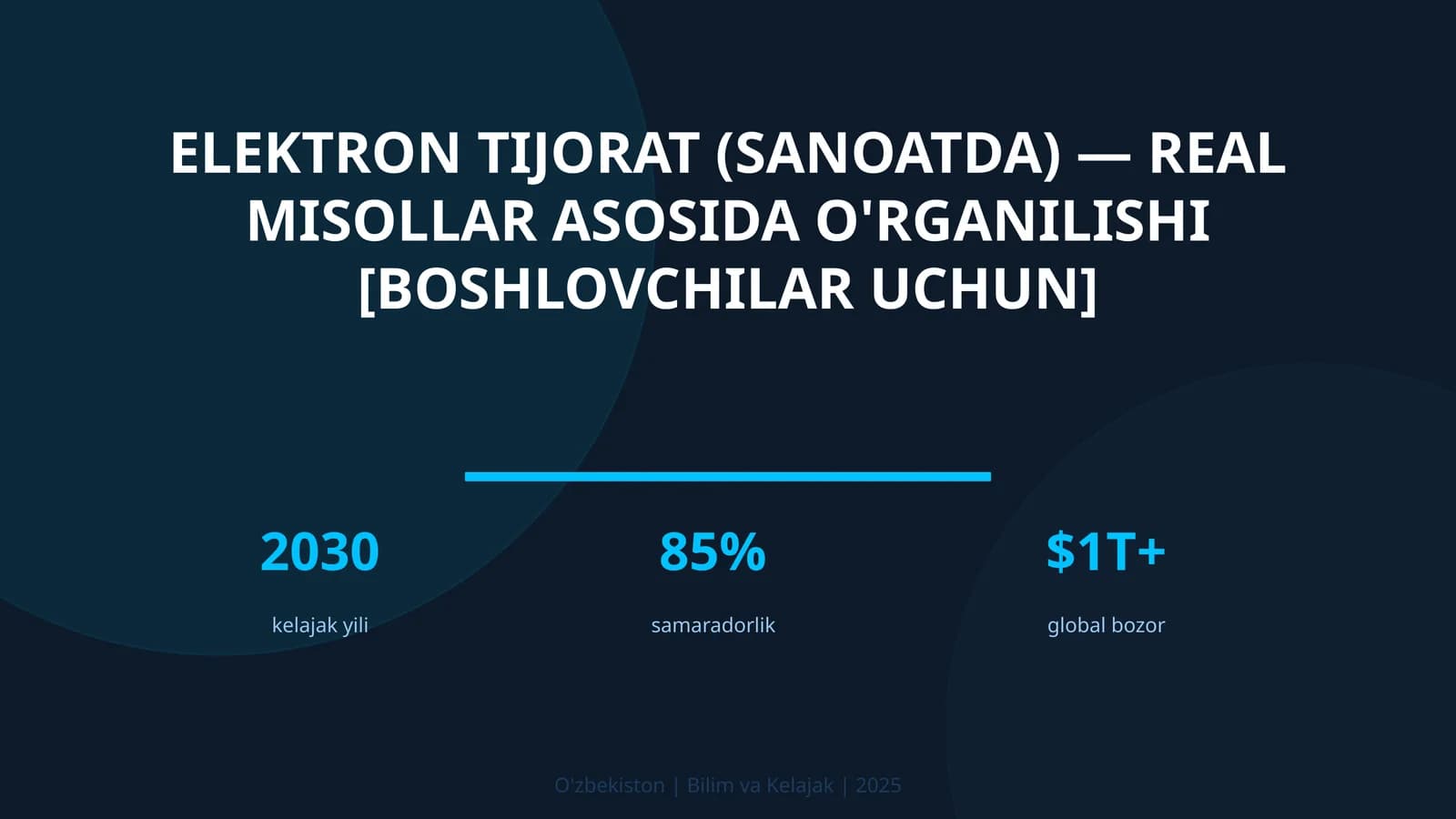 Elektron tijorat (sanoatda) — real misollar asosida o'rganilishi [boshlovchilar uchun]