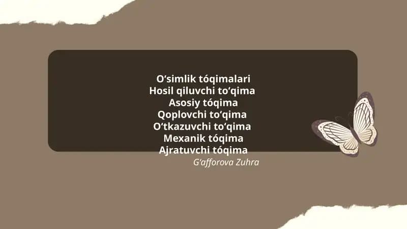 Oʻsimlik Tóqimalari