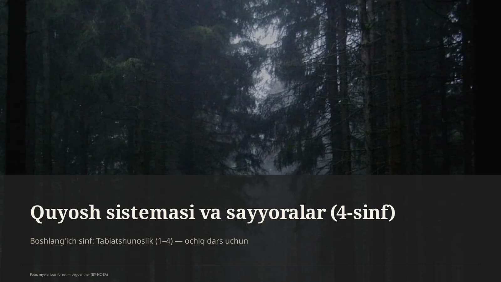 Quyosh sistemasi va sayyoralar (4-sinf)