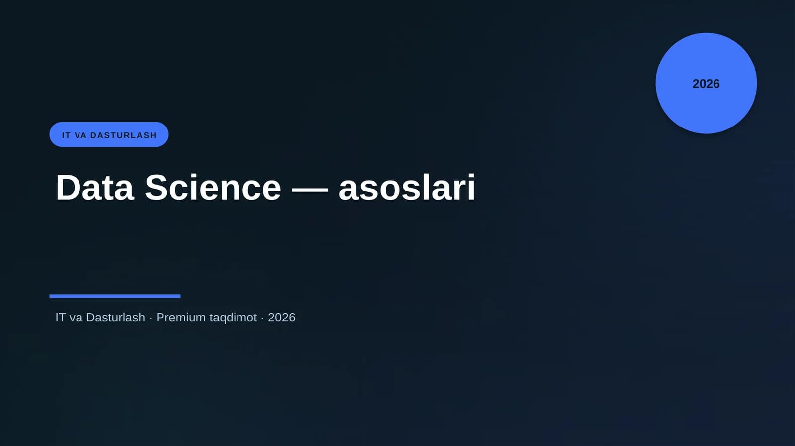 Data Science — asoslari