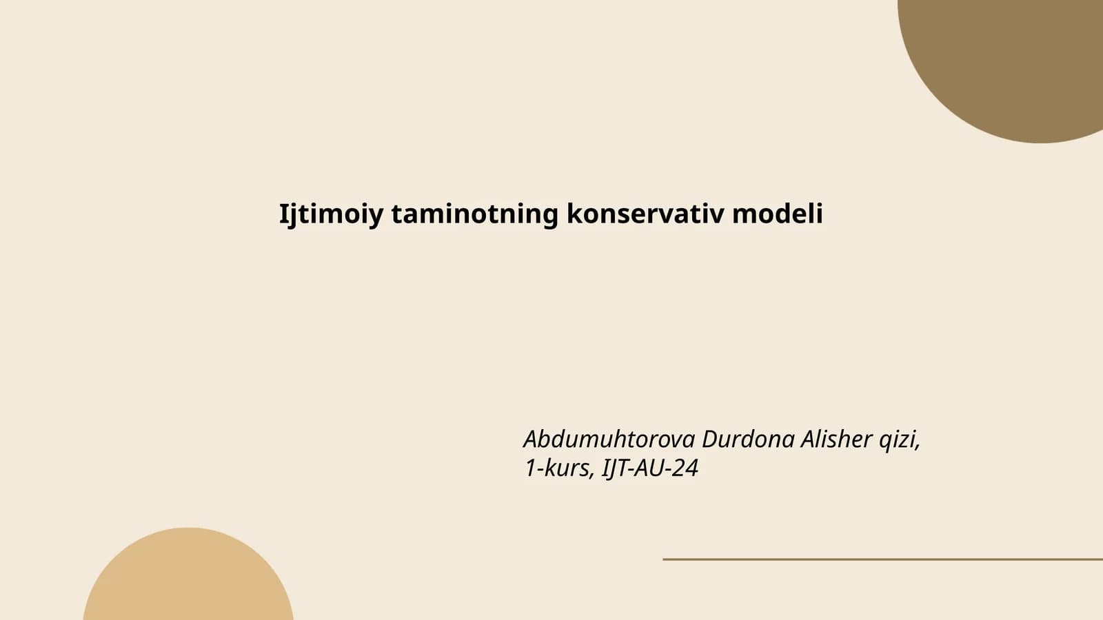Ijtimoiy taminotning konservativ modeli