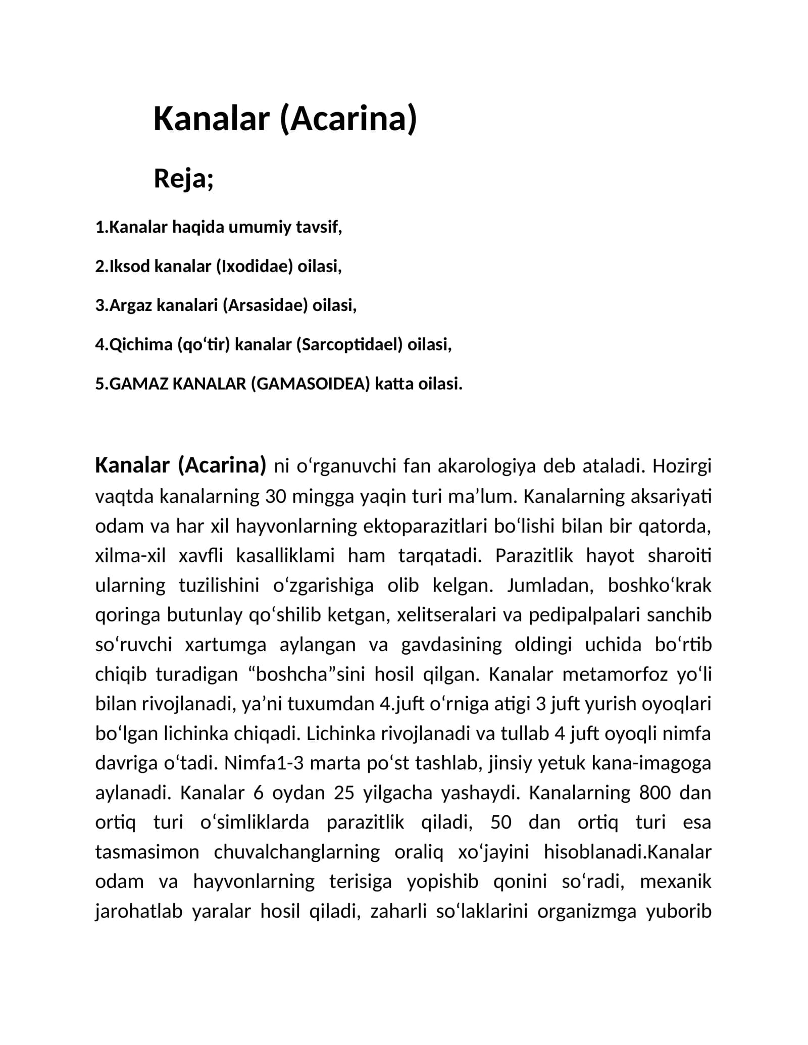 Kanalar Acarina