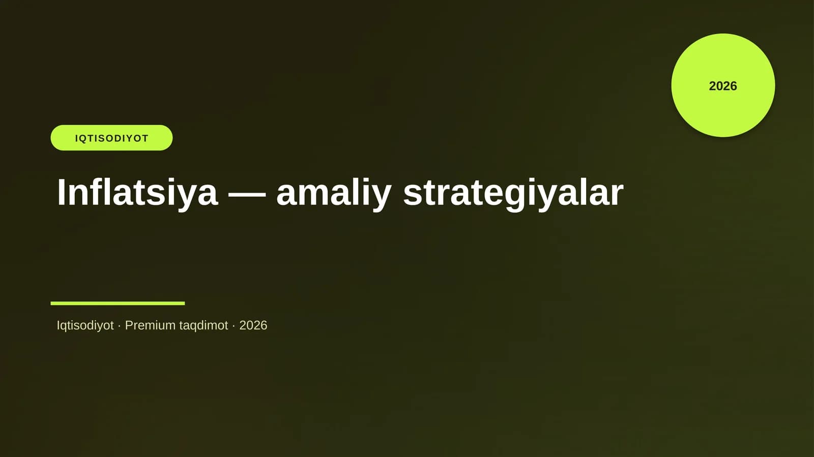 Inflatsiya — amaliy strategiyalar