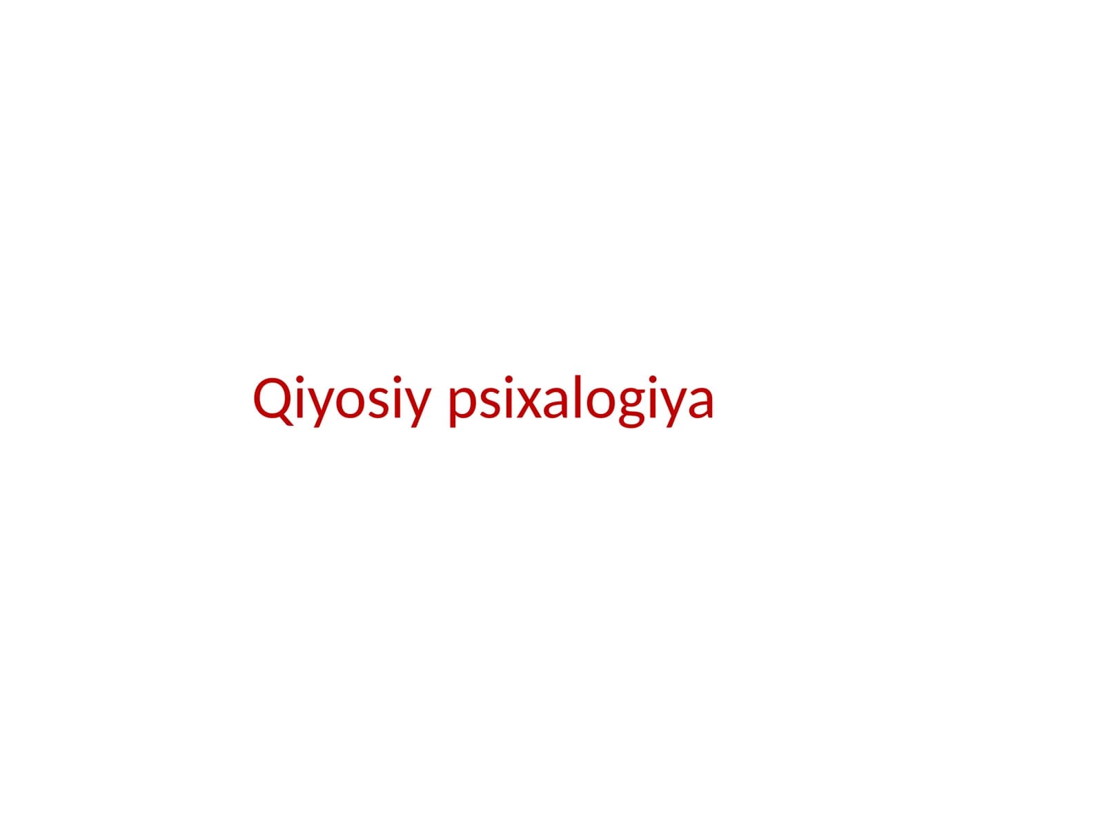Qiyosiy psixologiya