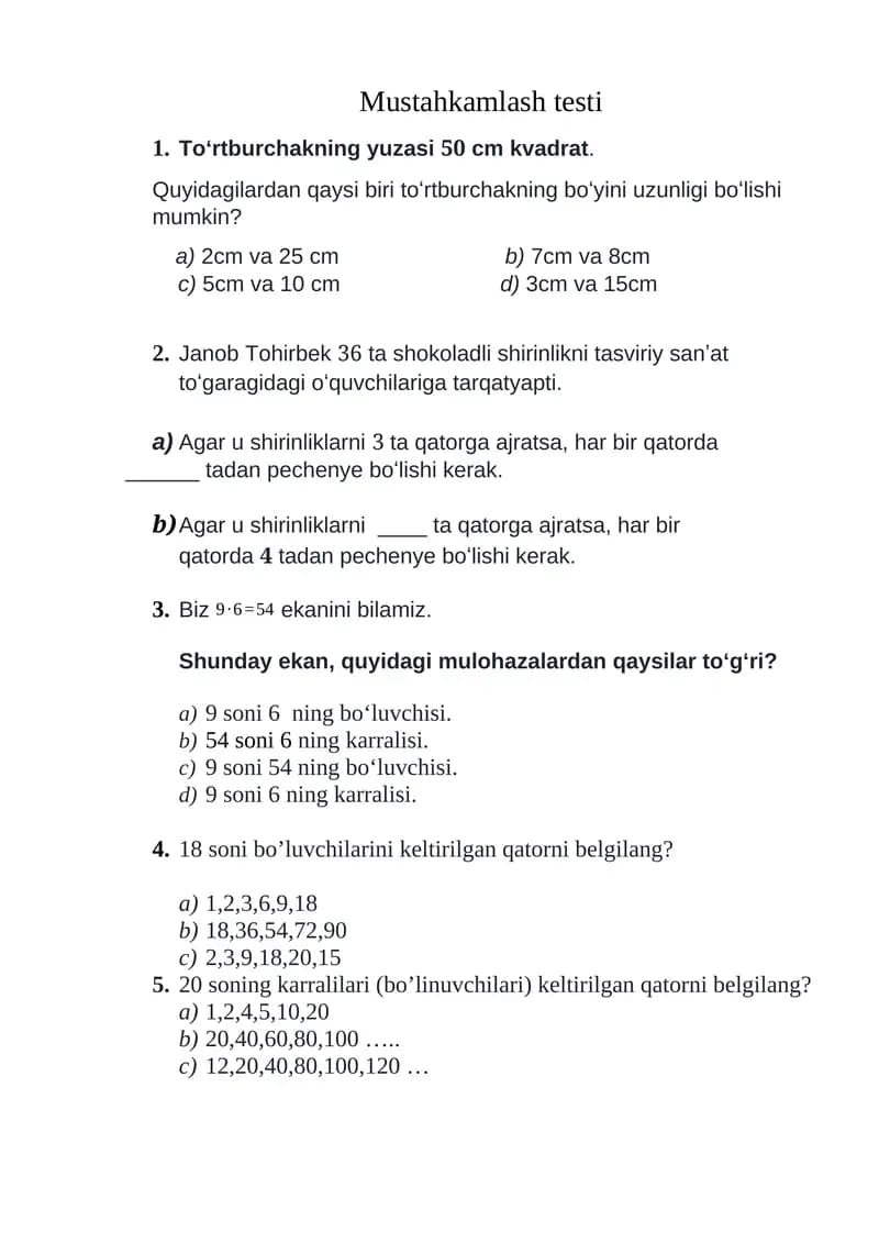 Mustahkamlash testi