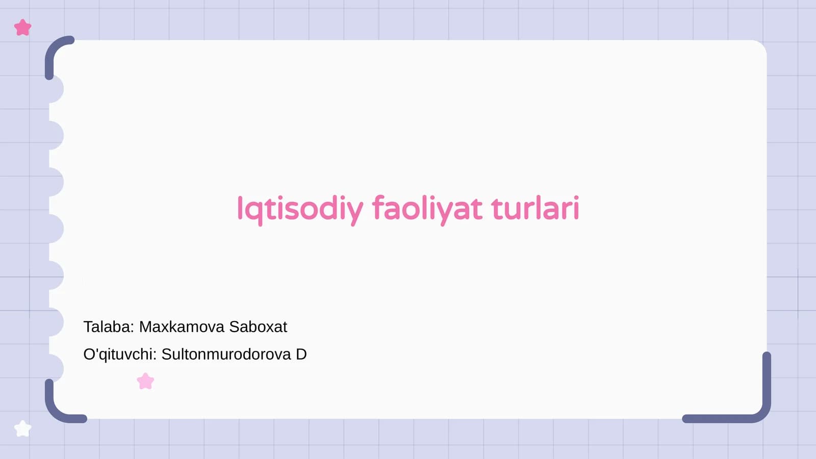 Iqtisodiy faoliyat turlari