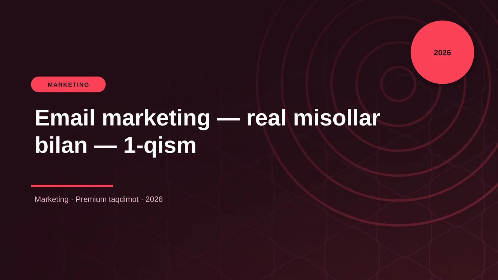 Email marketing — real misollar bilan — 1-qism