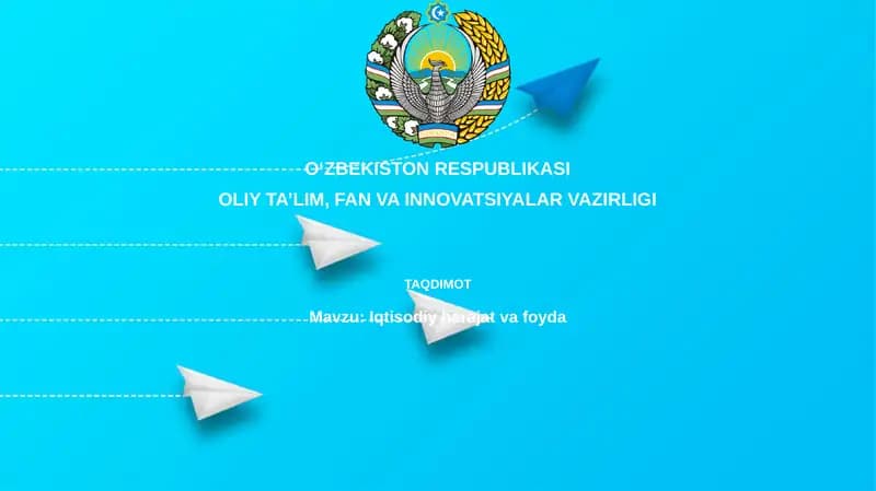 Xarajat va Foyda tushunchalari