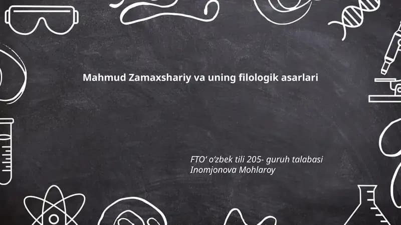 Mahmud Zamaxshariy va uning filologik asarlari
