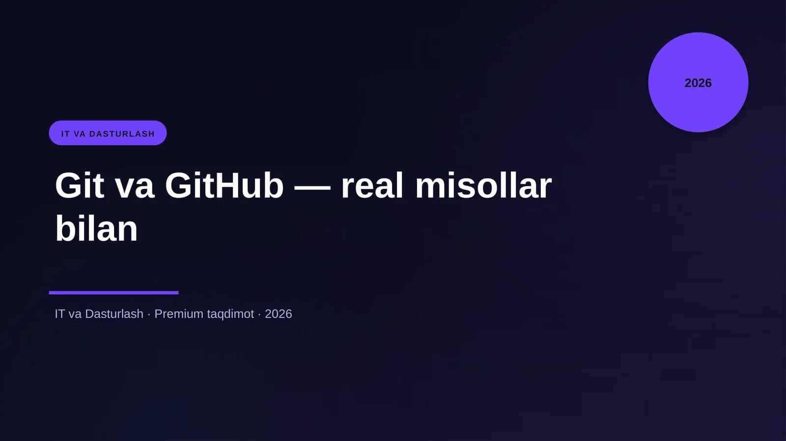 Git va GitHub — real misollar bilan