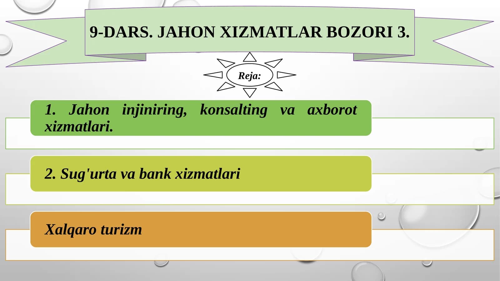 Jahon xizmatlar bozori 3