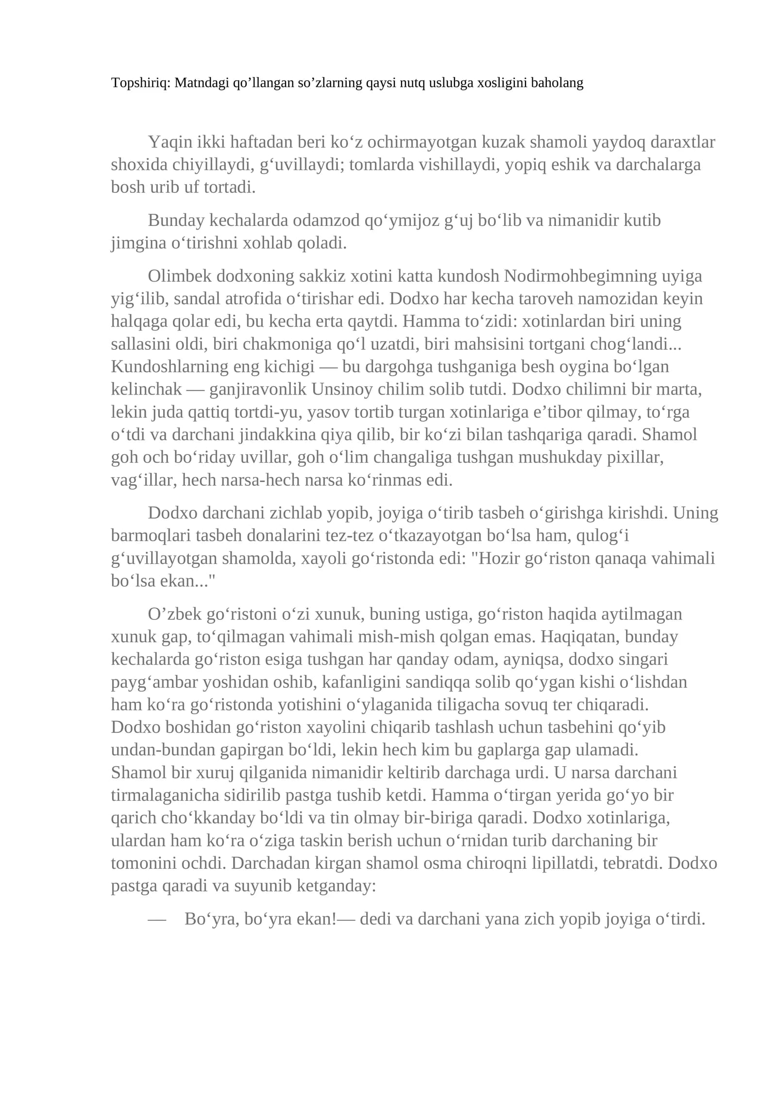 Nutq uslu bliq so'zlari
