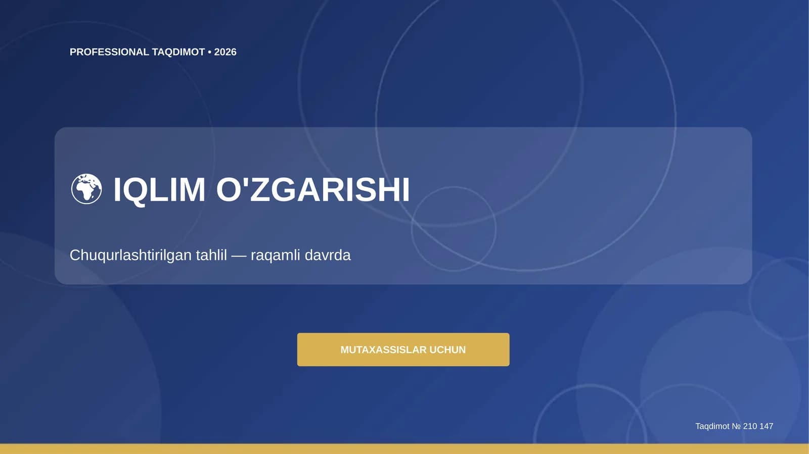 IQLIM O'ZGARISHI Taqdimot • 2026