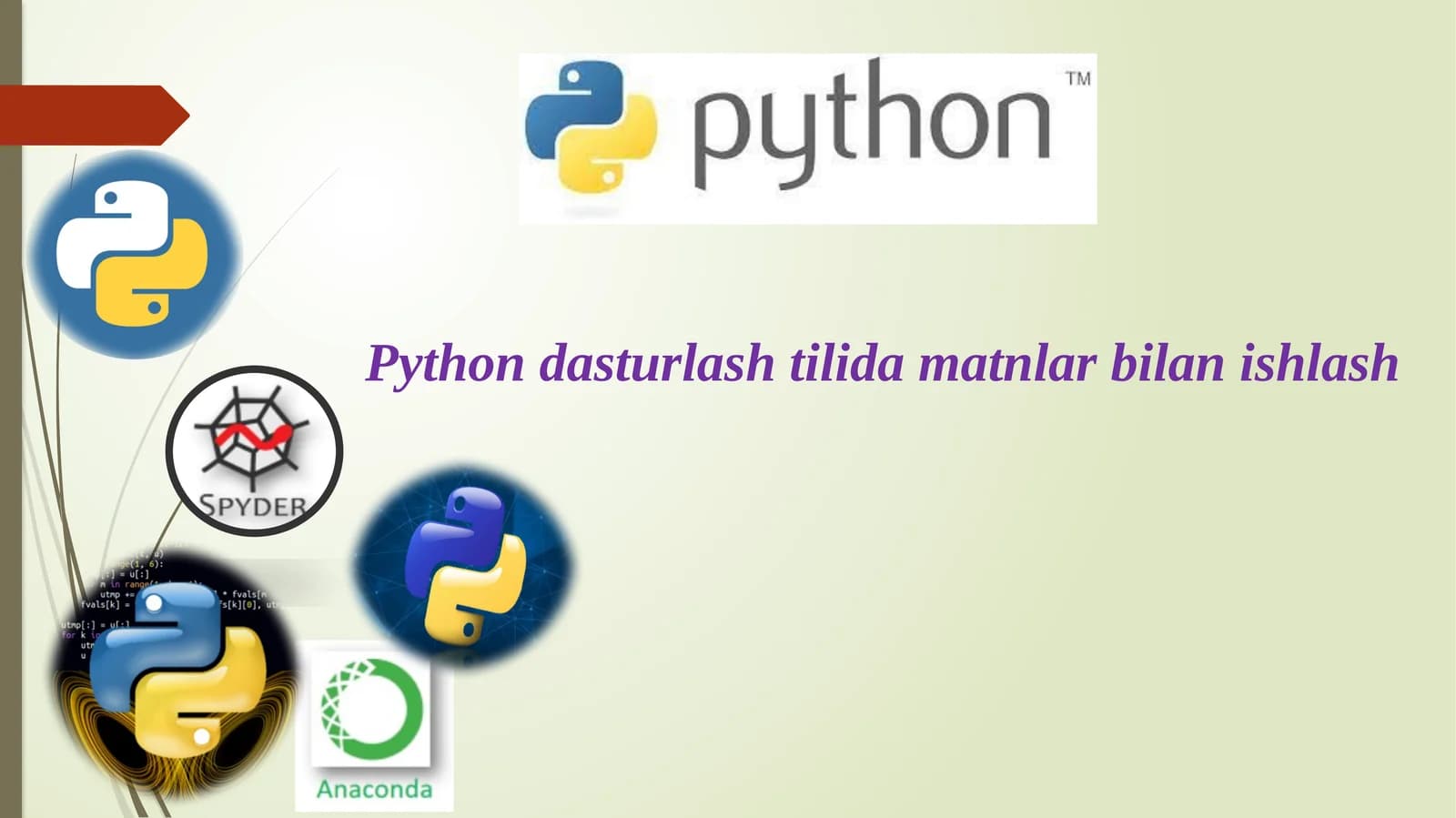 Python dasturlash tilida matnlar bilan ishlash