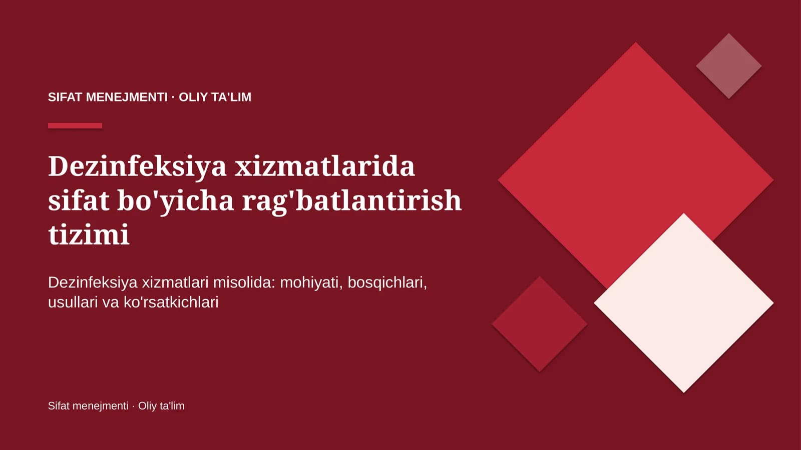 Sifat Menejmenti · OLIY TA'LIM