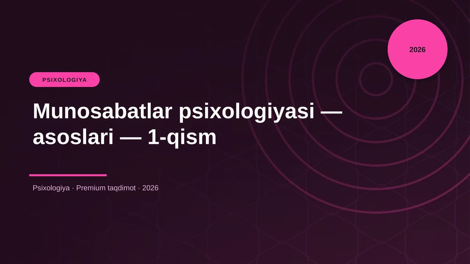 PSIXOLOGIYA - Asoslari - 1-qism
