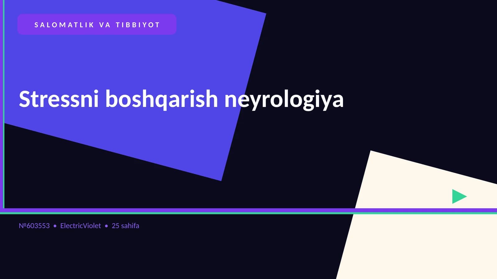 Stressni boshqarish neyrologiya
