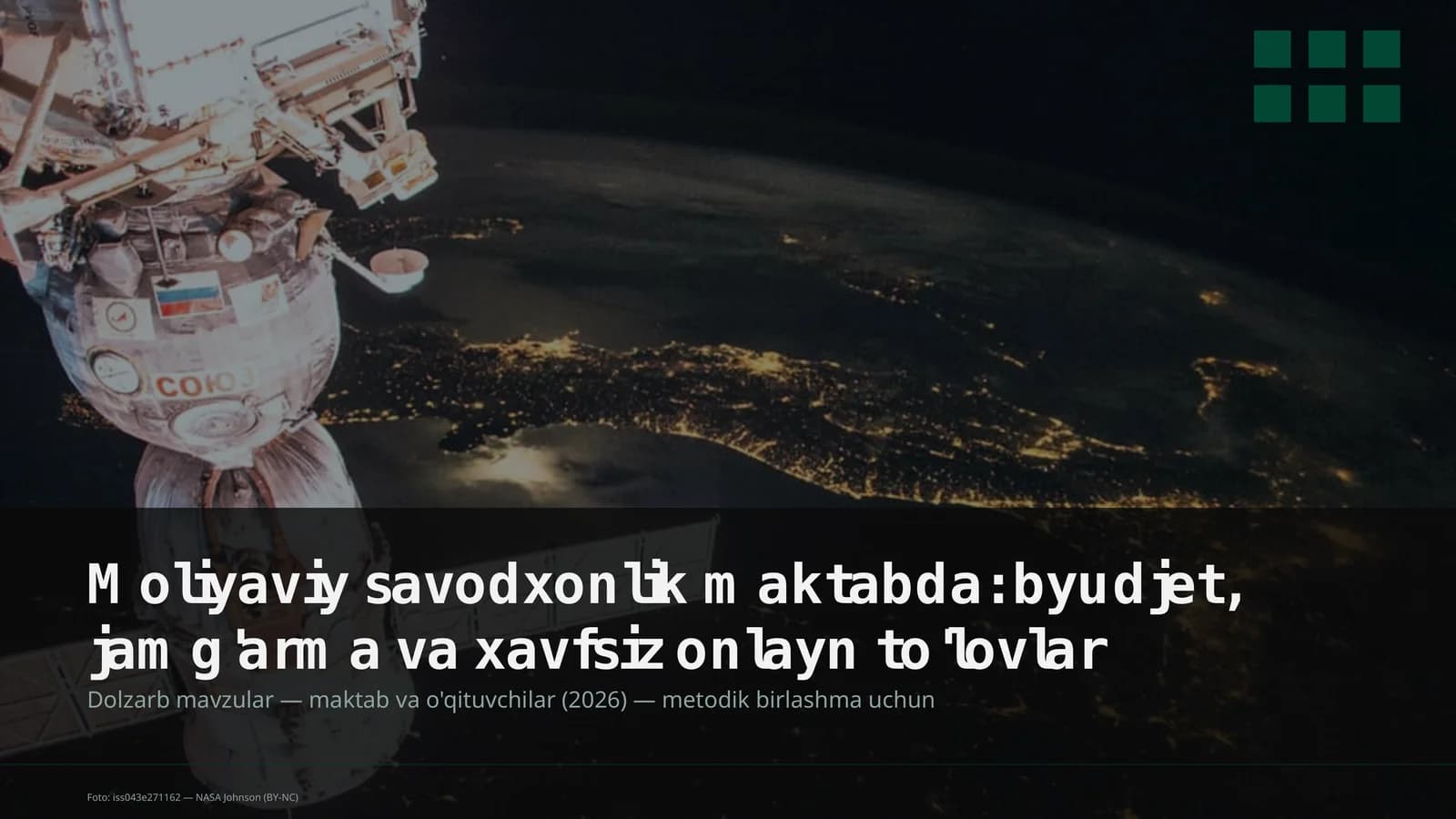 Moliyaviy savodxonlik maktabda