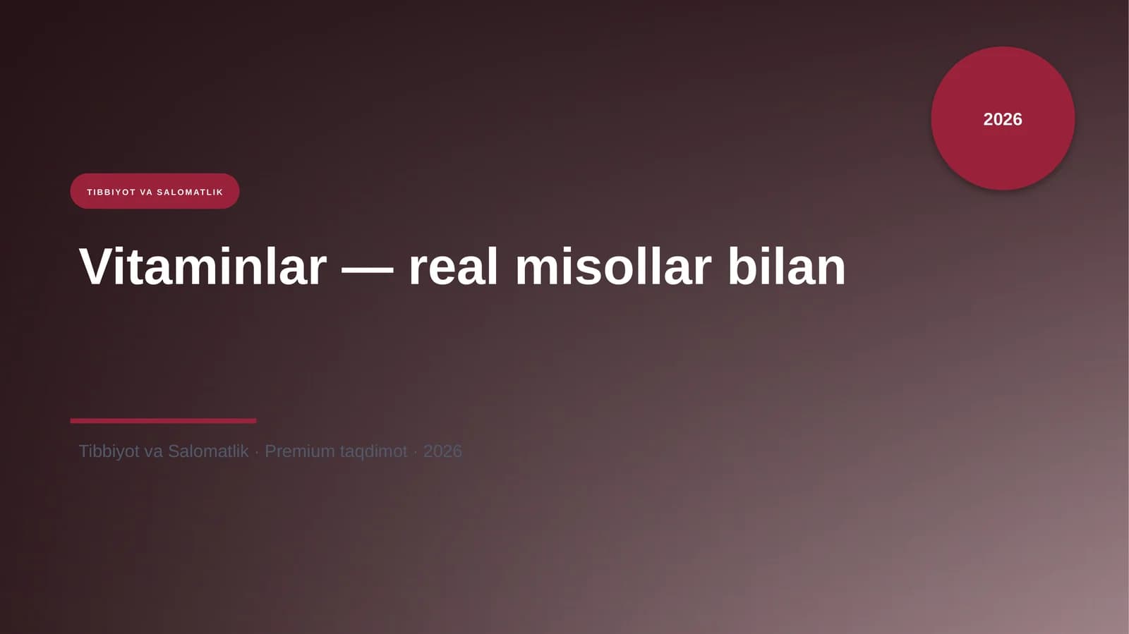 Vitaminlar — real misollar bilan