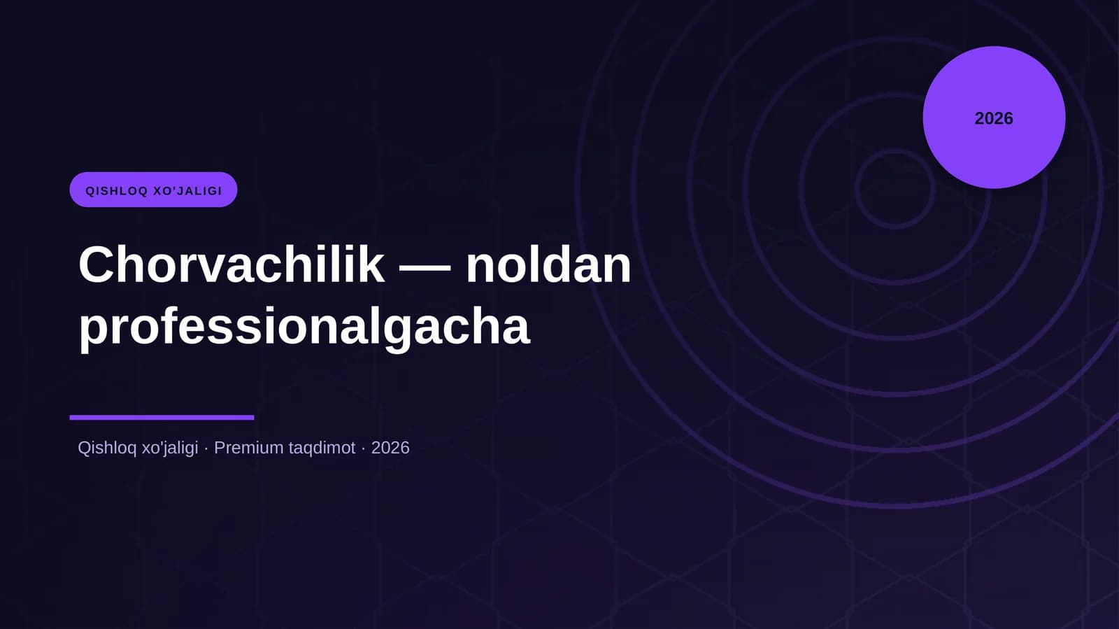 Chorvachilik — noldan professionalgacha