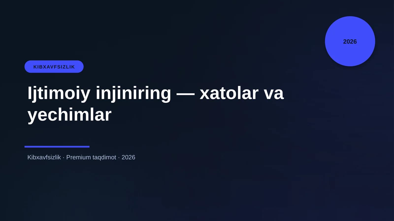 Ijtimoiy Injiniring - Xatolar va Yechimlar