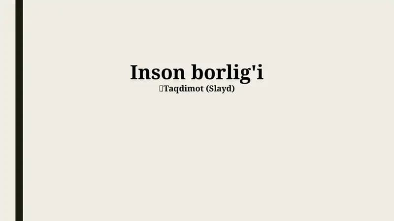 Inson borlig'i