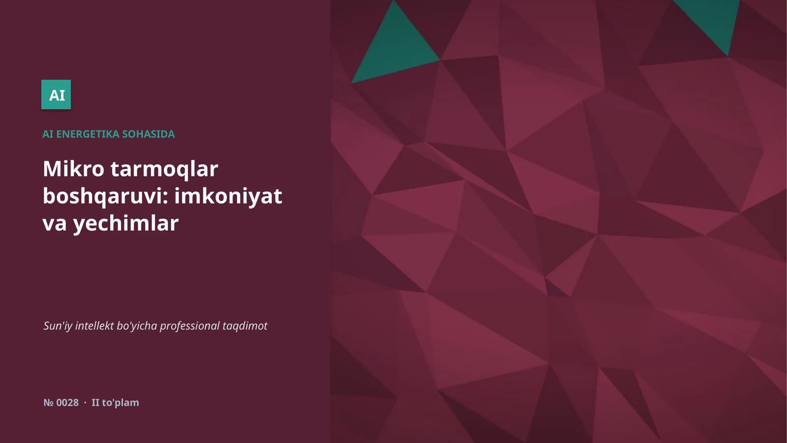 AI ENERGETIKA SOHASIDA