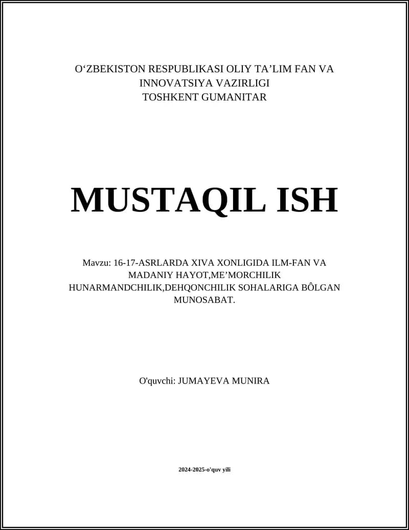 Xiva Xonligi Ilmiy Markazlari