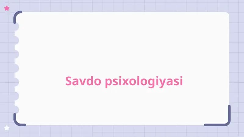 Savdo psixologiyasi