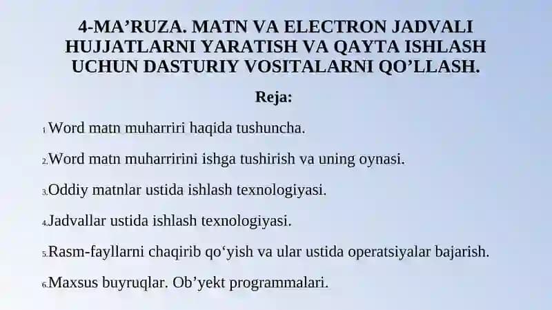 Word matn muharriri