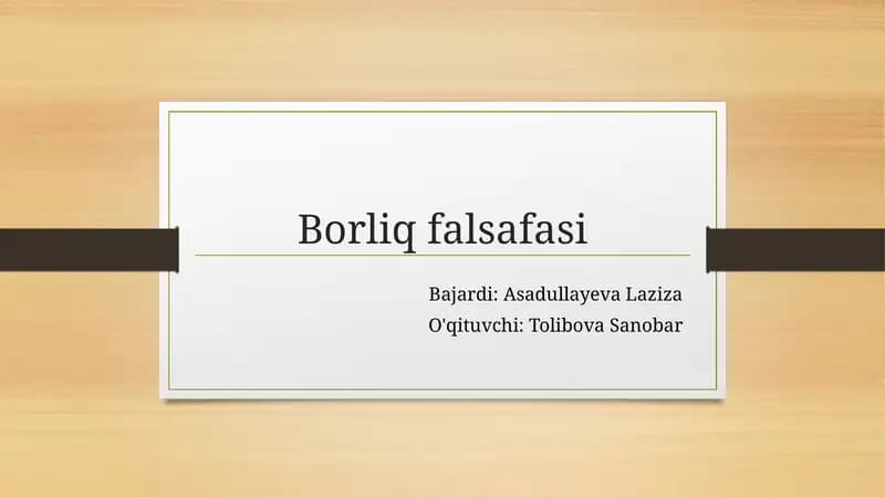 Borliq falsafasi