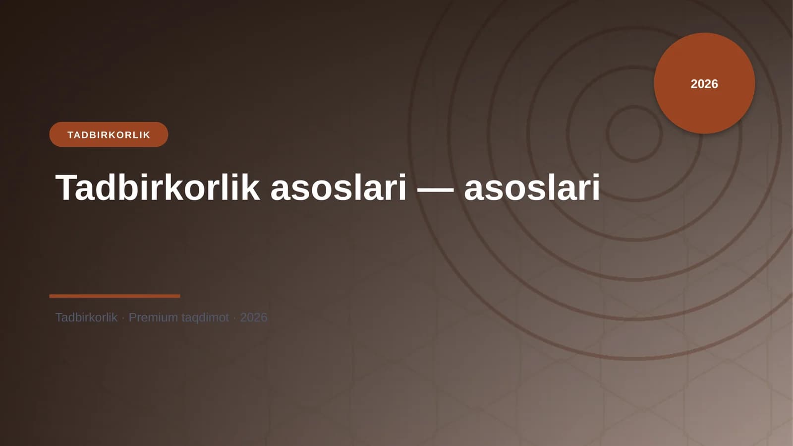 Tadbirkorlik asoslari — asoslari