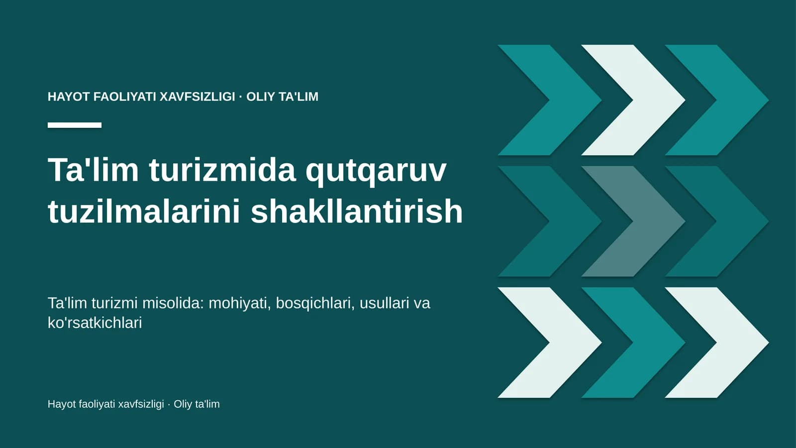 ta'lim turizmida qutqaruv tuzilmalarini shakllantirish 7209