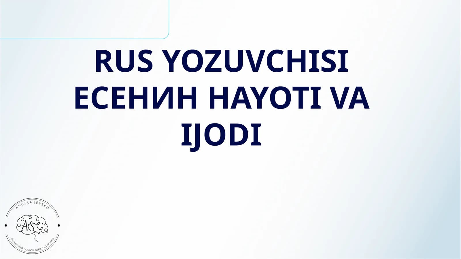 RUS YOZUVCHISI ЕСЕНИН HAYOTI VA IJODI