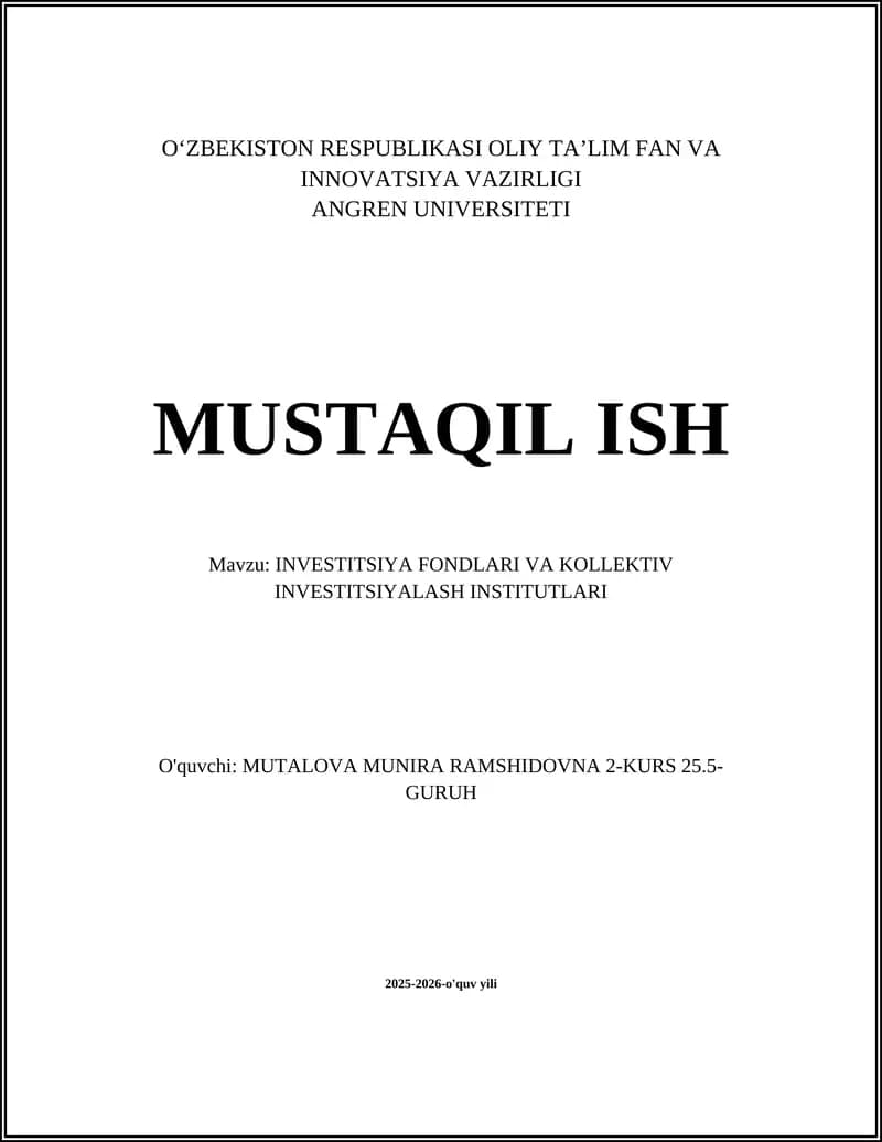 Aksiya investitsiya fondlari