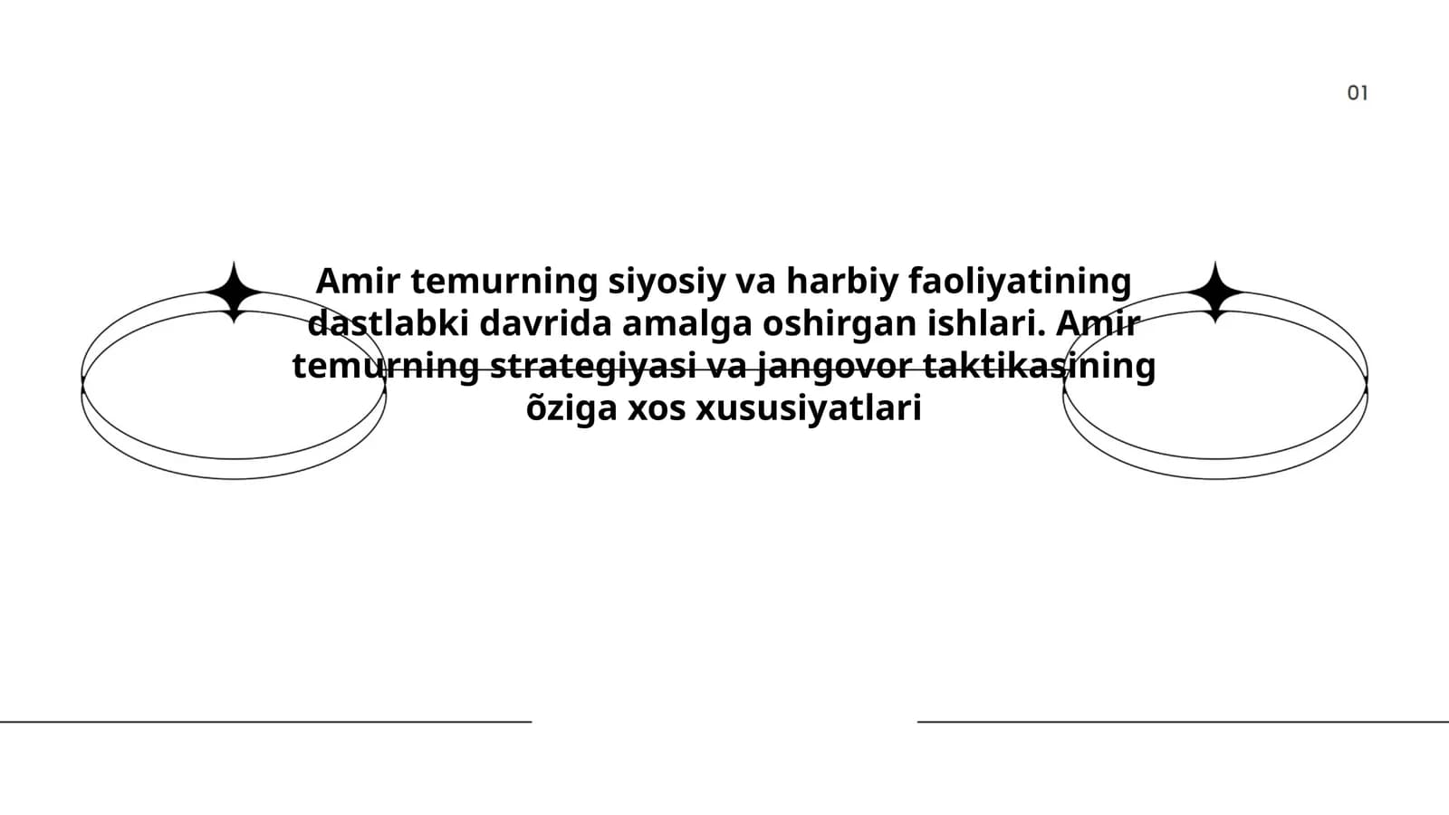 Amir temurning siyosiy va harbiy faoliyatining dastlabki davrida amalga oshirgan ishlari. Amir temurning strategiyasi va jangovor taktikasining õziga xos xususiyatlari