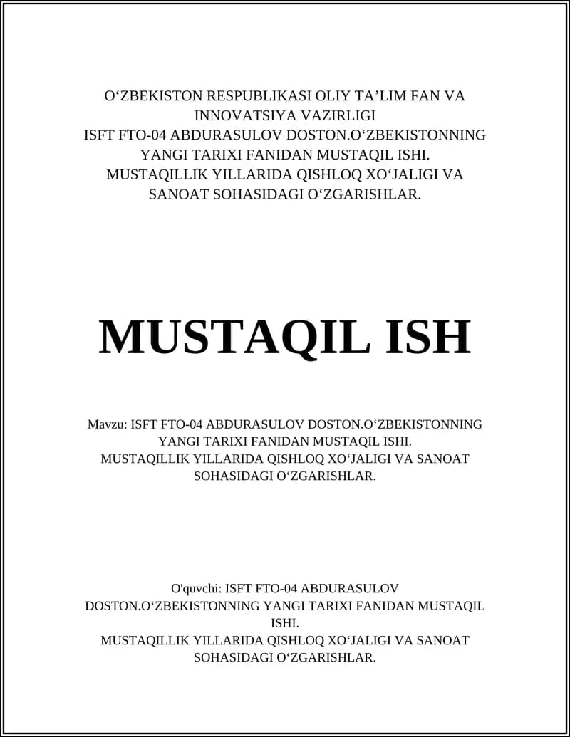 Oʻzbekistonda qishloq xoʻjaligi islohotlari