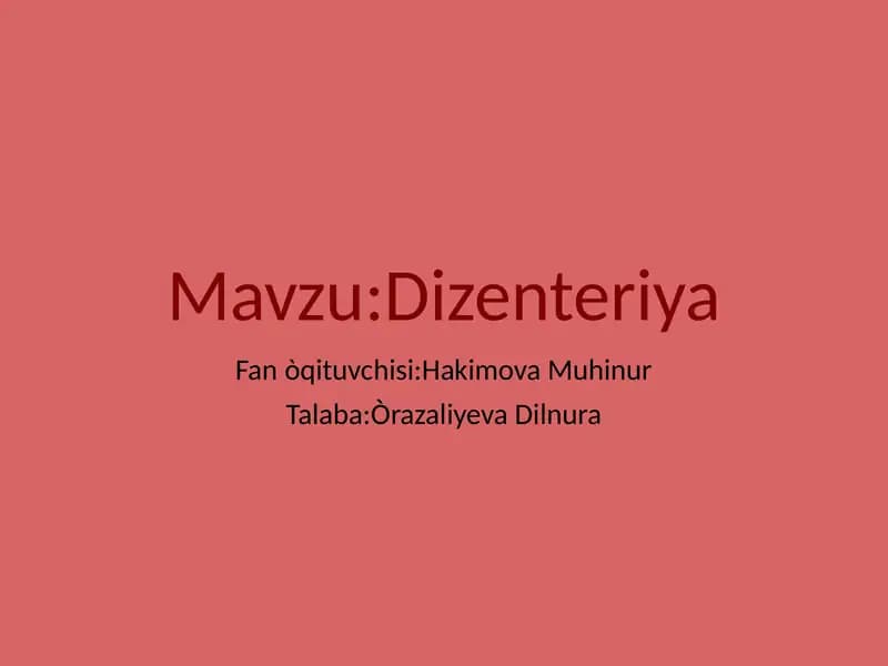 Dizenteriya