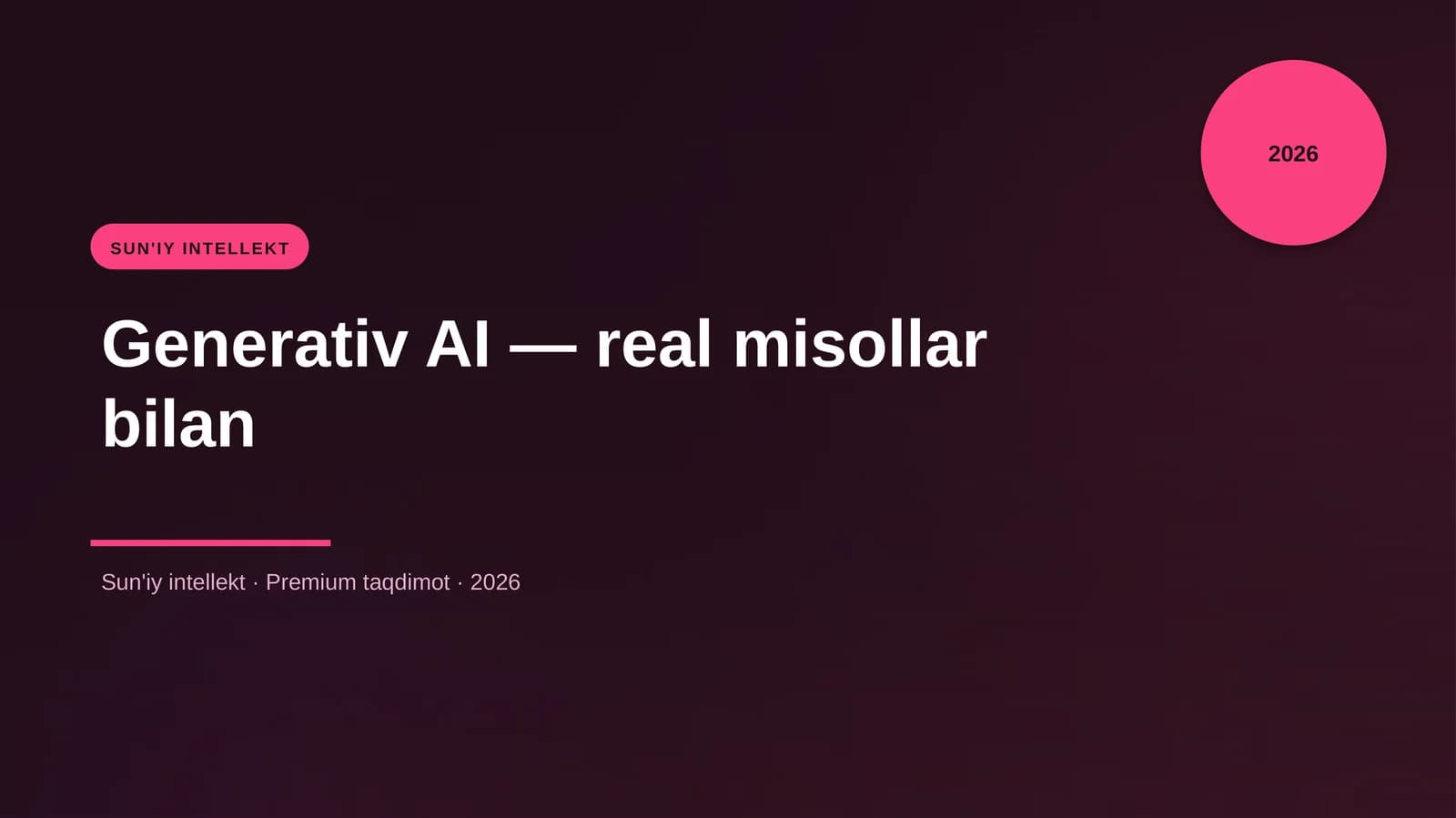 Generativ AI - real misollar bilan