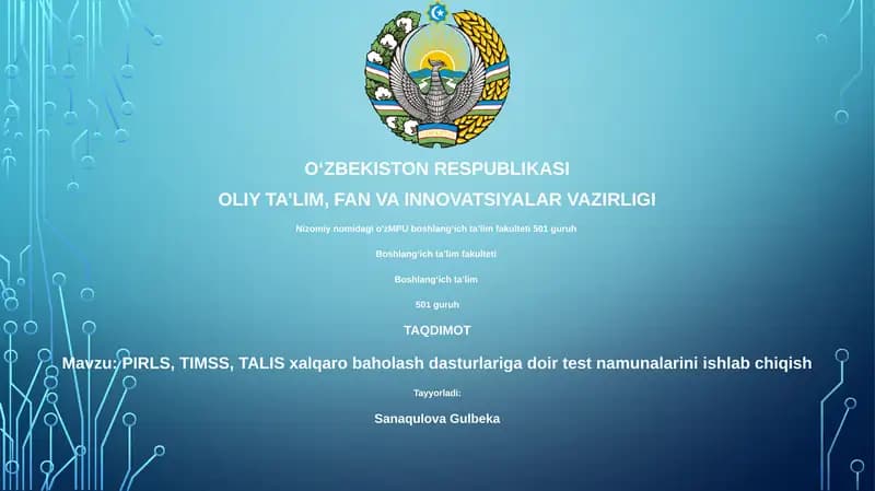 Test namunasi yaratish dasturi