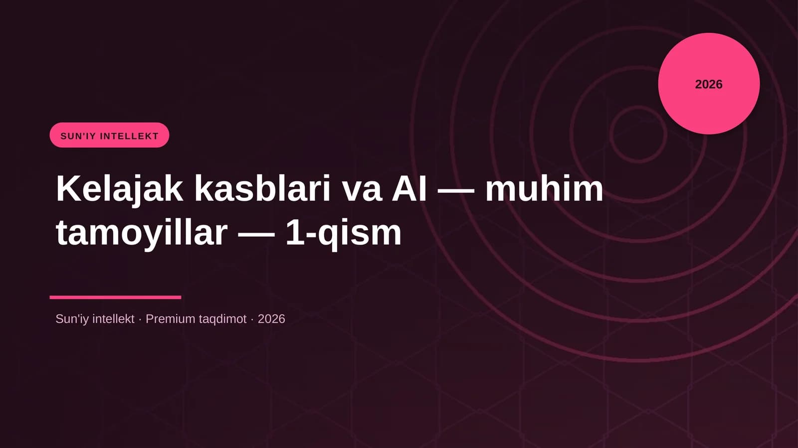 Kelajak kasblari va AI — muhim tamoyillar — 1-qism