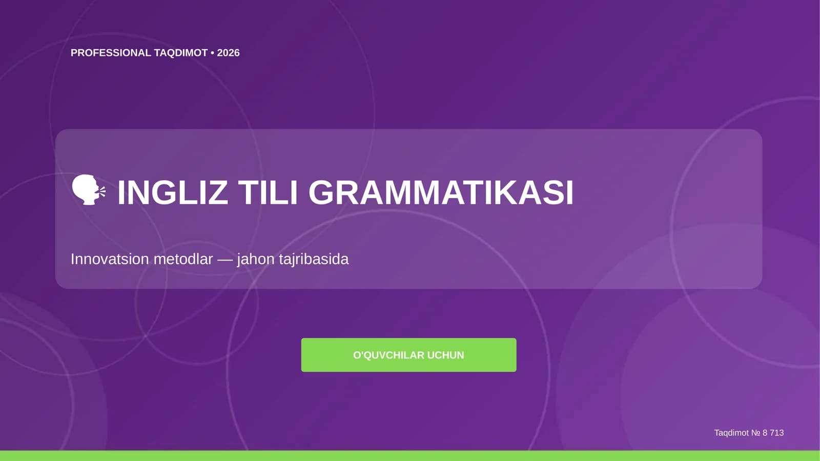 INGLIZ TILI GRAMMATIKASI