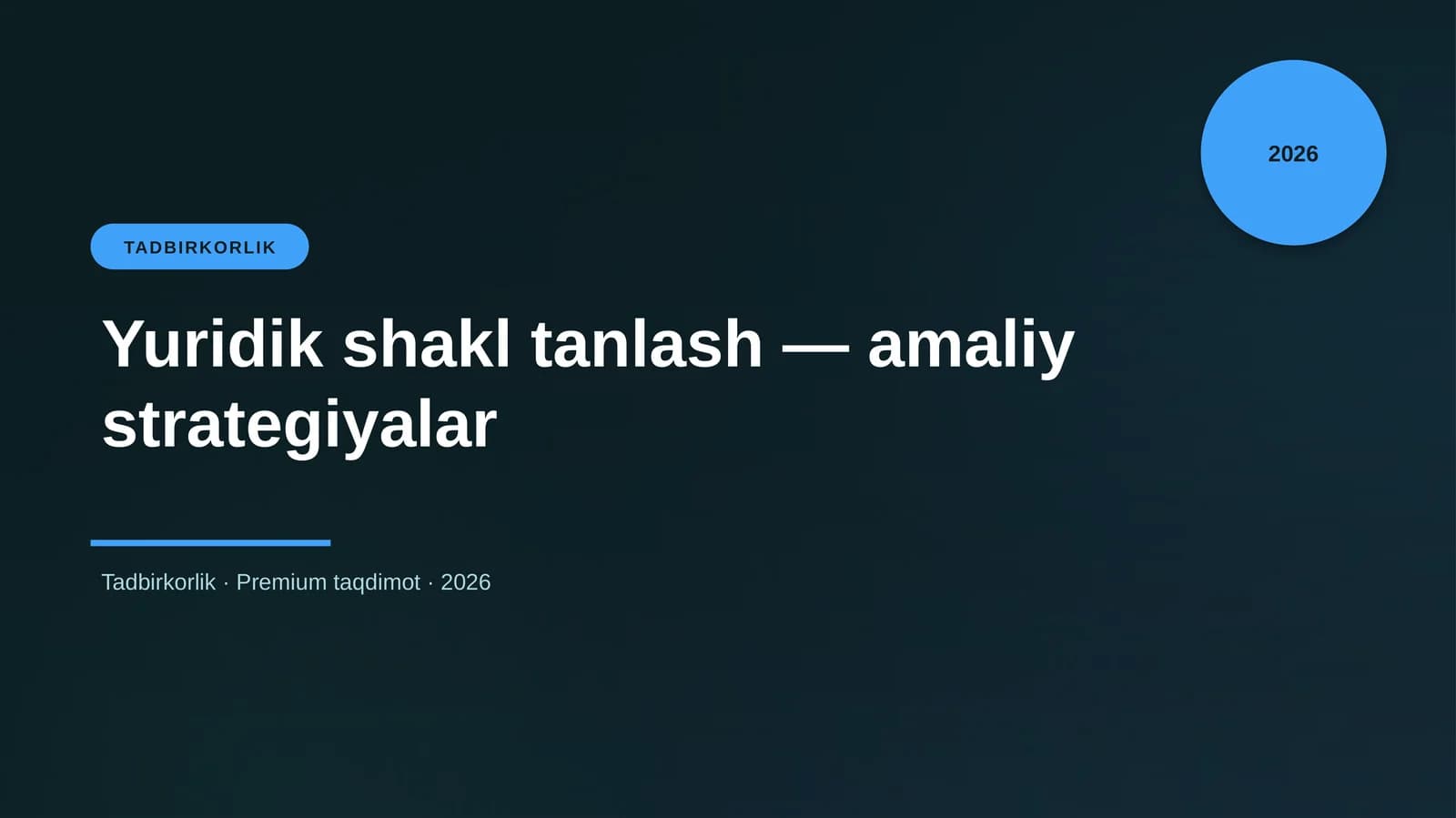 Yuridik shakl tanlash — amaliy strategiyalar