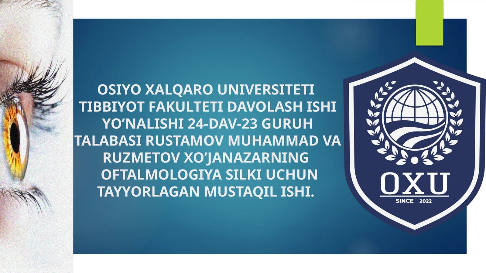 Oftalmologiya silki