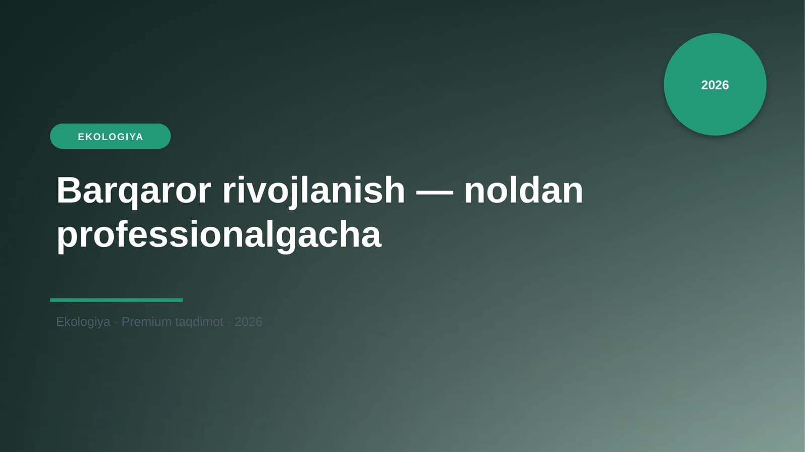 Barqaror rivojlanish — noldan professionalgacha