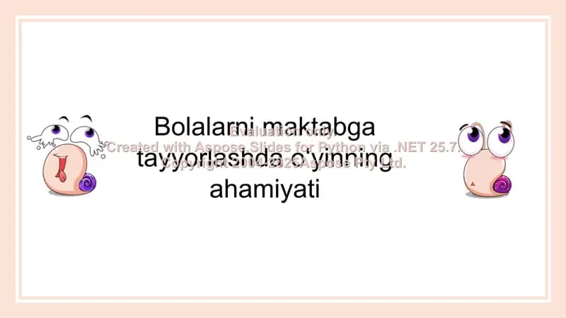 Bolalarni maktabga tayyorlashda oʻyinning ahamiyati